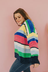You Should Be Here Color Block Sweater - Mulberry Skies