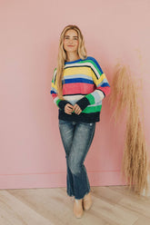 You Should Be Here Color Block Sweater - Mulberry Skies
