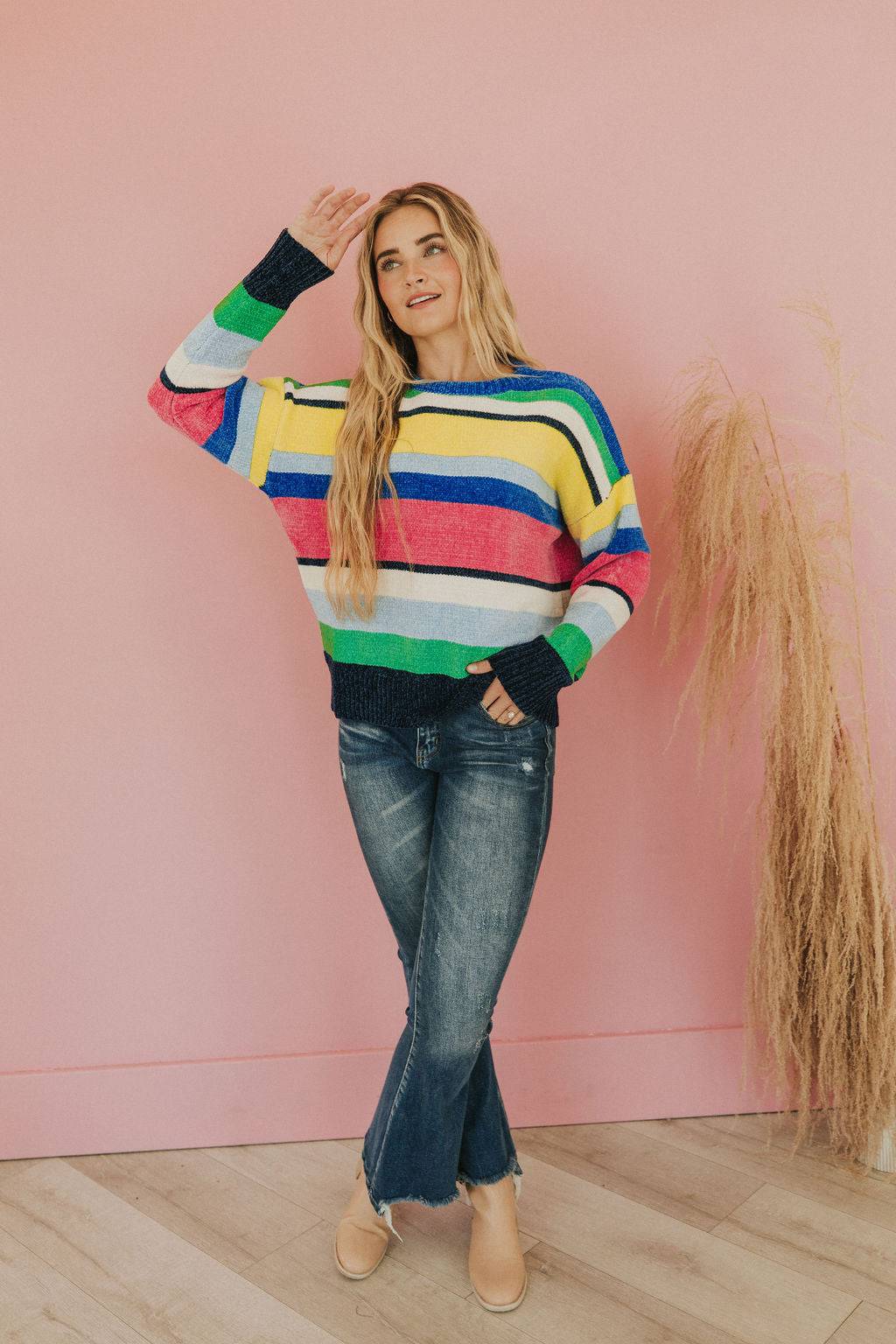 You Should Be Here Color Block Sweater - Mulberry Skies