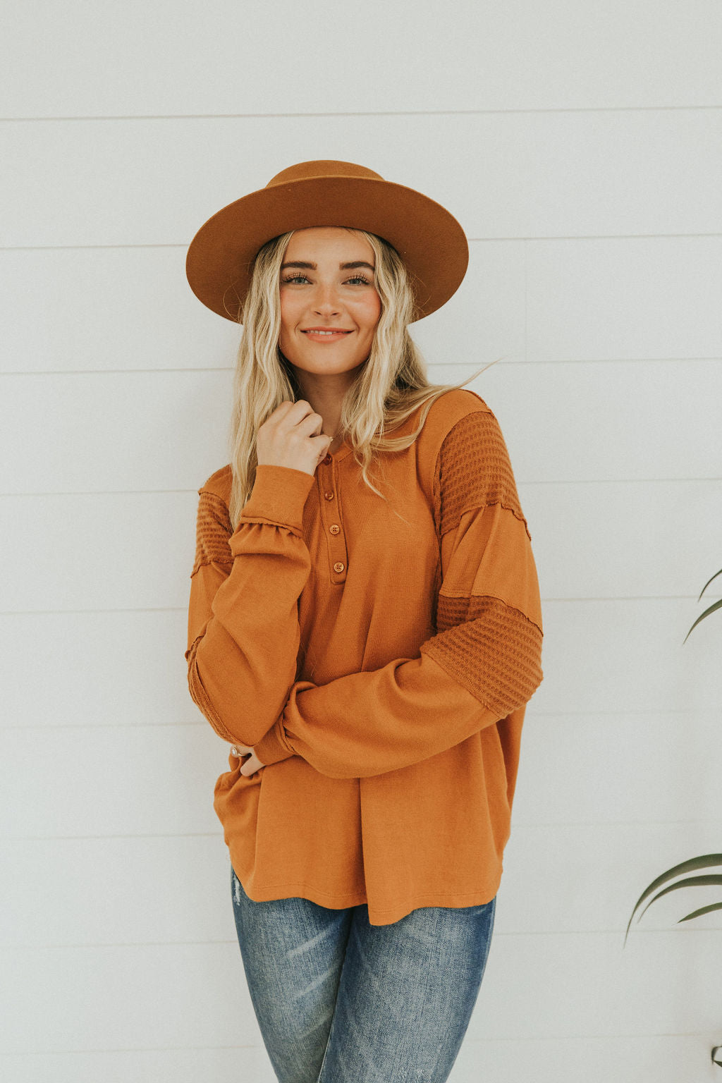 Just Too Sweet Contrast Sleeve Top - Mulberry Skies