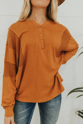 Just Too Sweet Contrast Sleeve Top - Mulberry Skies