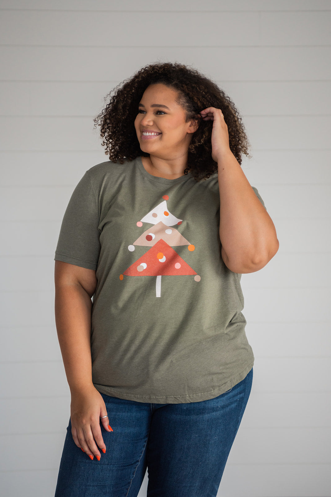 Triangle Tree Graphic Tee - Mulberry Skies