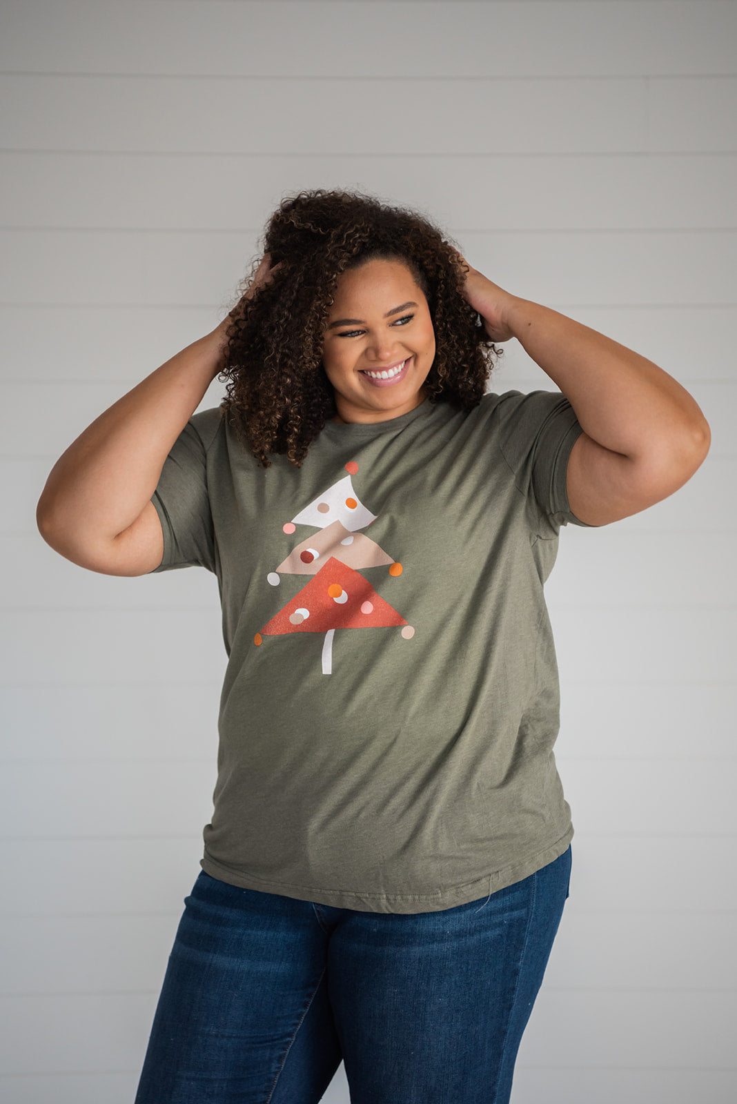 Triangle Tree Graphic Tee - Mulberry Skies