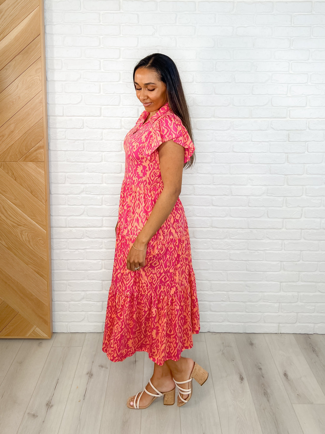 The Way You Move Flutter Sleeve Dress in Fuchsia - Mulberry Skies