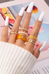 6 Mixed Gold Band Ring Set - Mulberry Skies