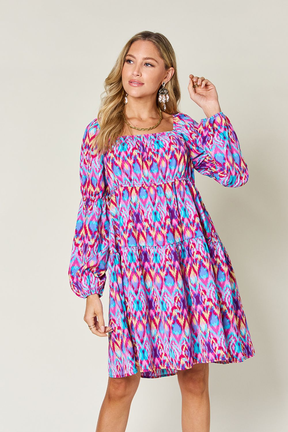 Printed Long Sleeve Dress