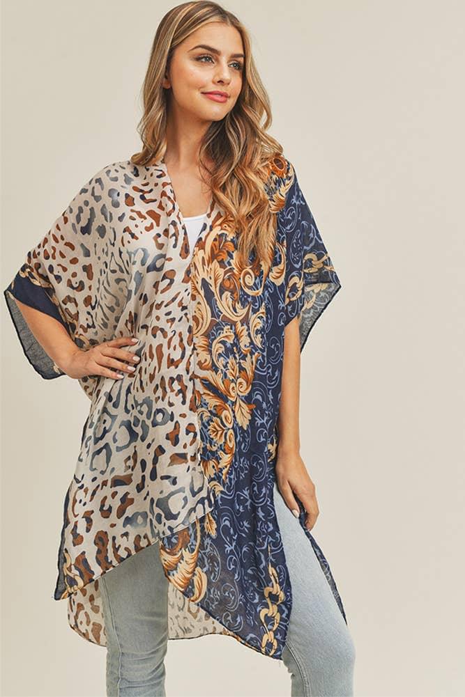 Boho Leopard Kimono - Mulberry Skies