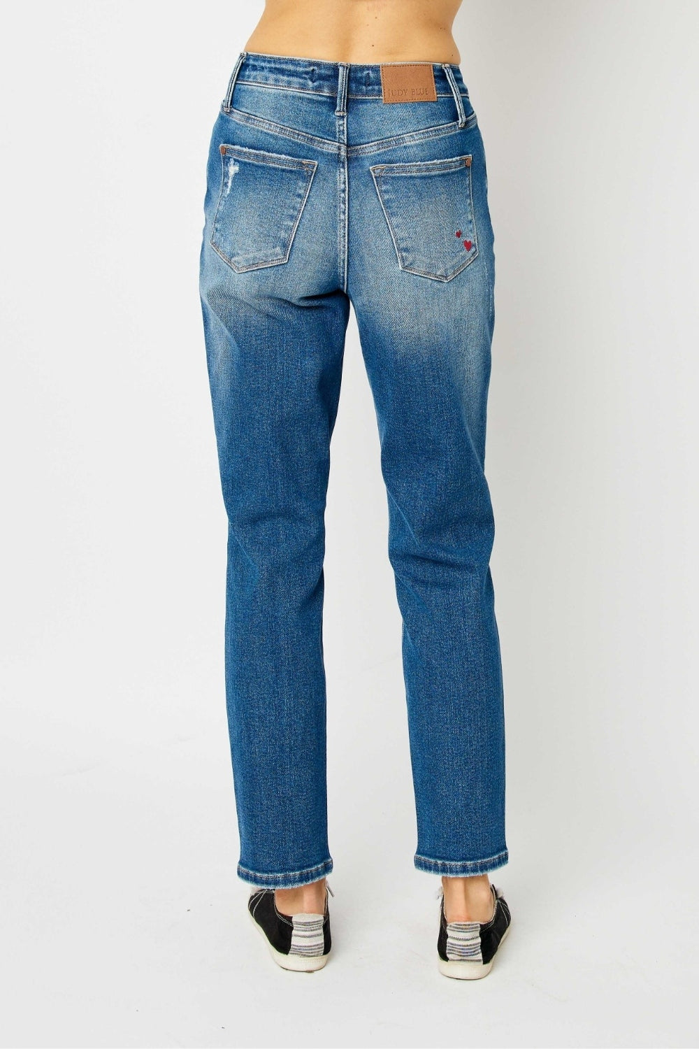 Judy Blue Full Size Distressed Slim Jeans - Mulberry Skies