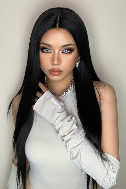 13*2&quot; Long Lace Front Straight Synthetic Wigs 26&quot; Long 150% Density - Mulberry Skies