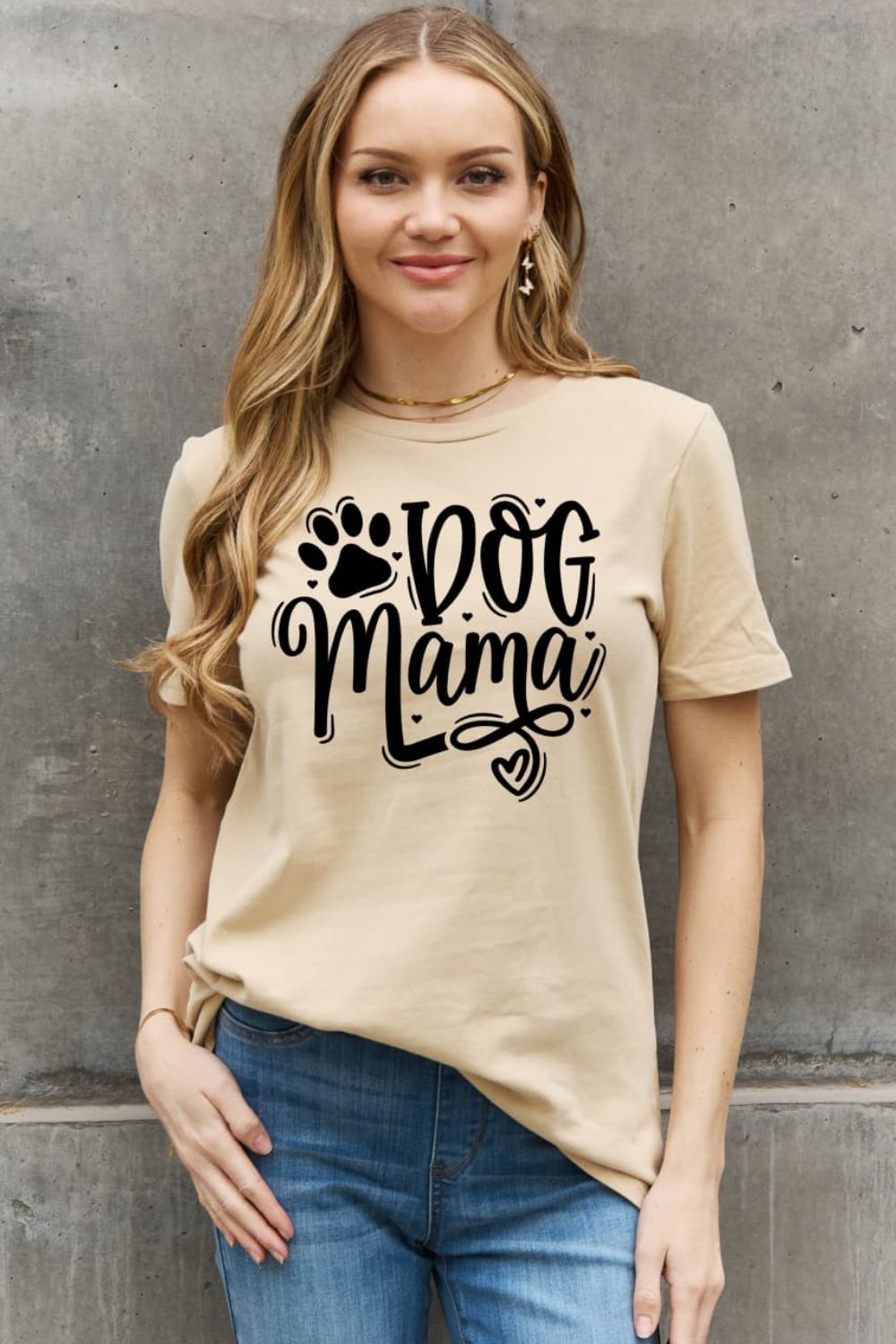 DOG MAMA Graphic Cotton T-Shirt - Mulberry Skies