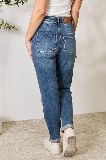 Judy Blue High Waist Drawstring Denim Jeans - Mulberry Skies