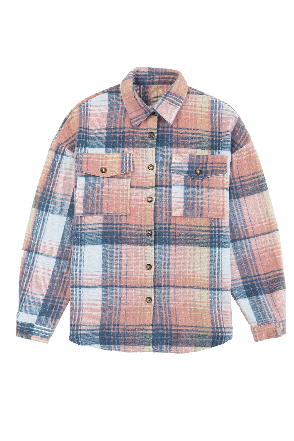 Plaid Dropped Shoulder Shacket - Mulberry Skies