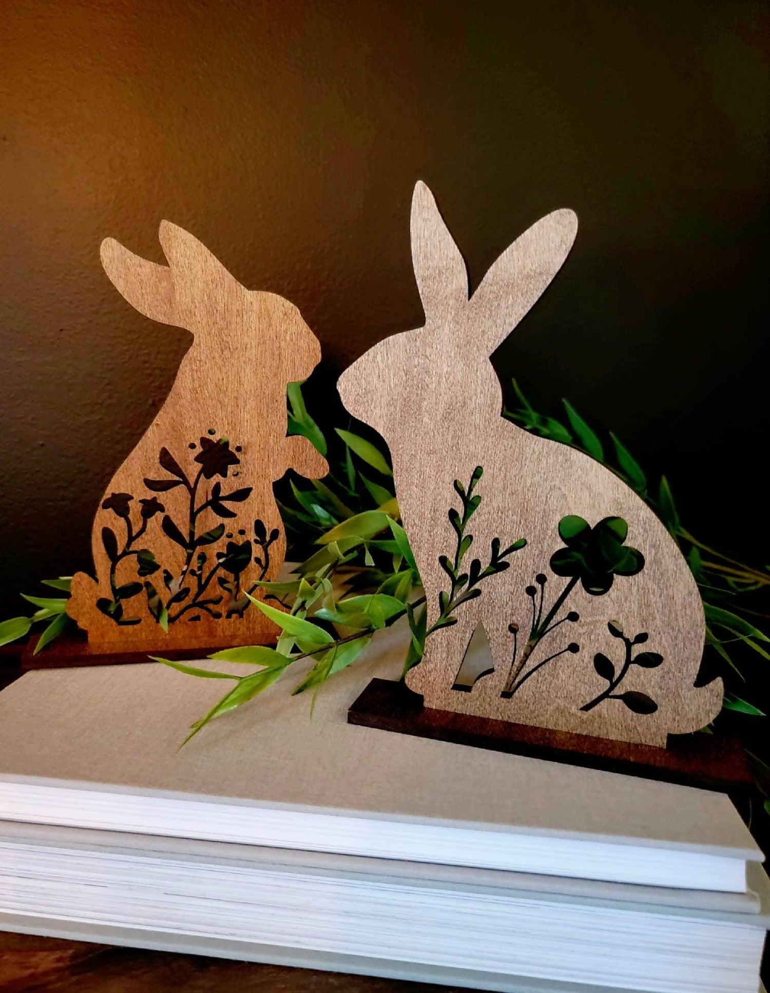 Freestanding Spring Bunny Rabbits Set of 2 Easter-Mulberry Skies