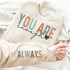 You are Enough with Sleeve Accent Sweatshirt - Mulberry Skies