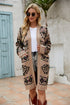 Printed Long Sleeve Cardigan with Pocket - Mulberry Skies