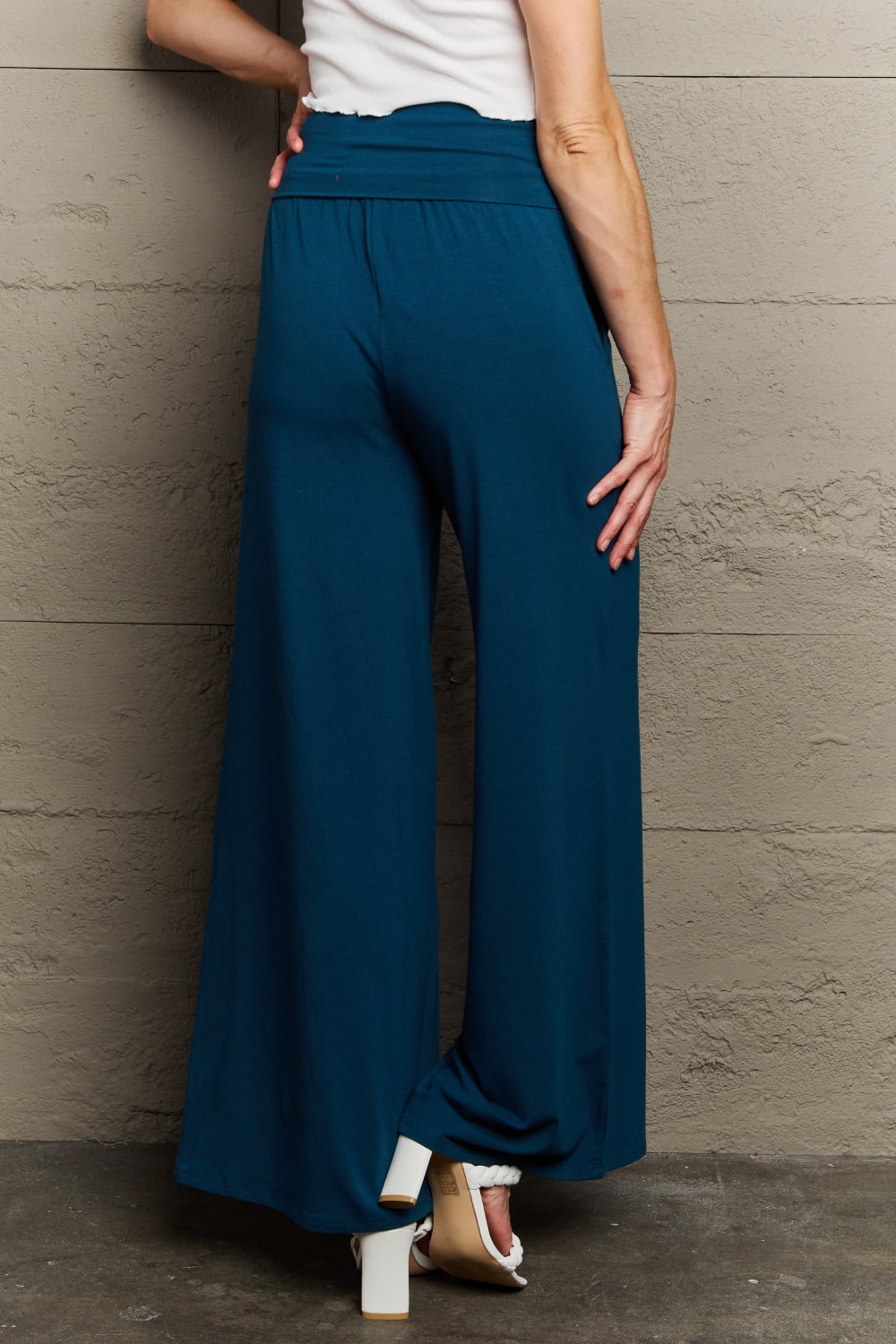 Culture Code My Best Wish Full Size High Waisted Palazzo Pants - Mulberry Skies