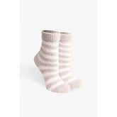 Striped Fuzzy Socks-Mulberry Skies