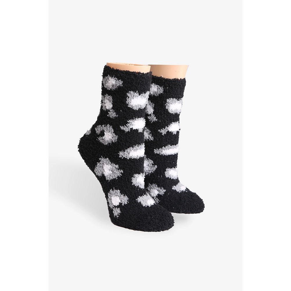 Leopard Print Fuzzy Socks-Mulberry Skies