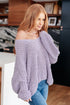 Captured My Interest Chunky V-Neck Sweater - Mulberry Skies