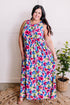 Maxi Dress With Pockets In Bright Neon Floral - Mulberry Skies
