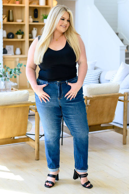 Judy Blue Downtown High Rise Boyfriend Jeans - Mulberry Skies