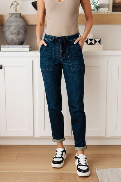 Judy Blue Eli Pull On Denim Joggers - Mulberry Skies