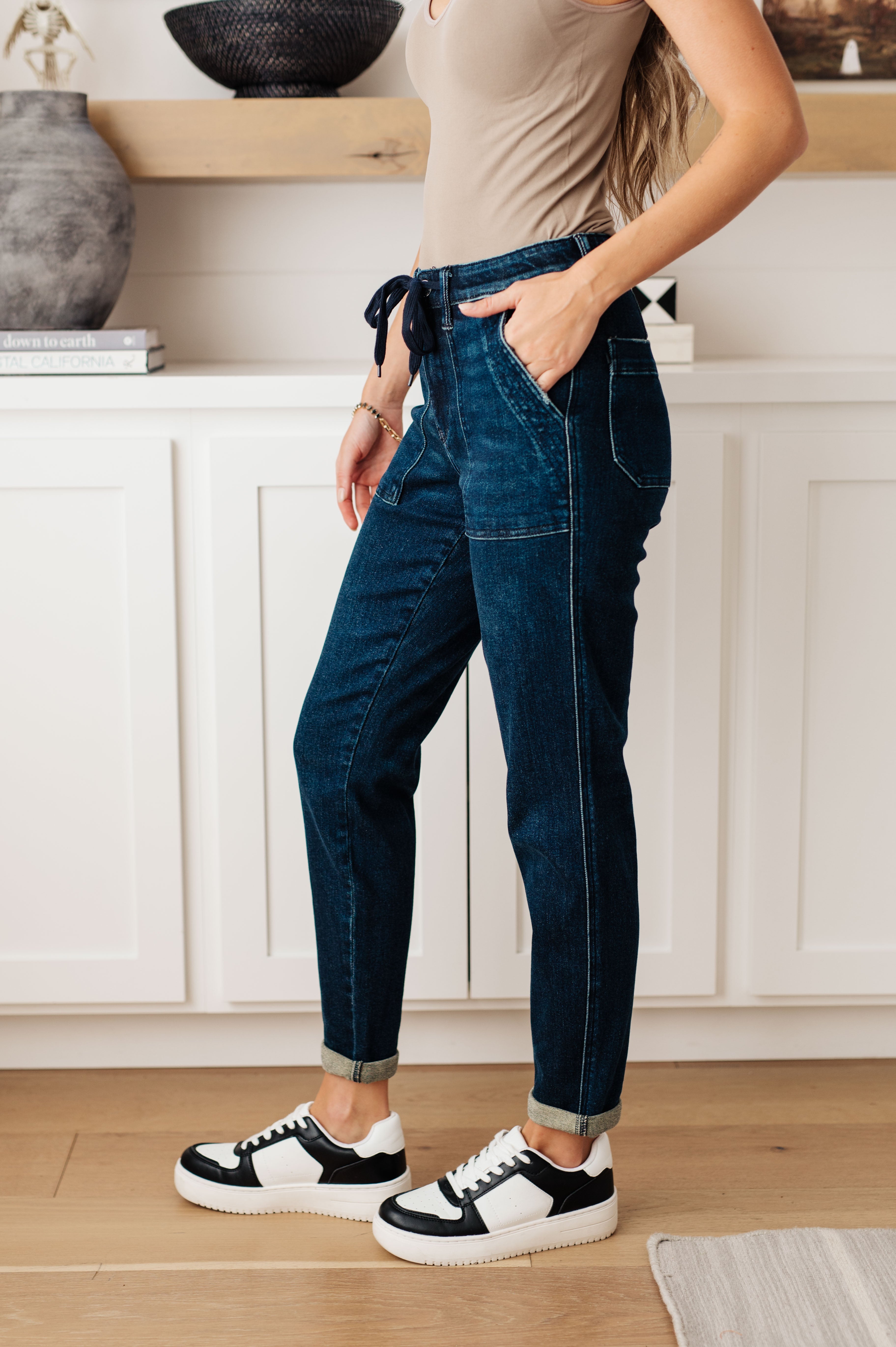 Judy Blue Eli Pull On Denim Joggers - Mulberry Skies