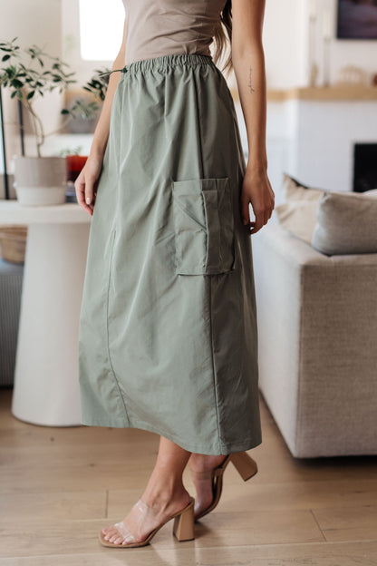 Explain It Away Cargo Skirt - Mulberry Skies
