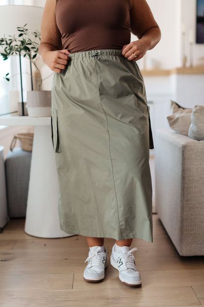 Explain It Away Cargo Skirt - Mulberry Skies