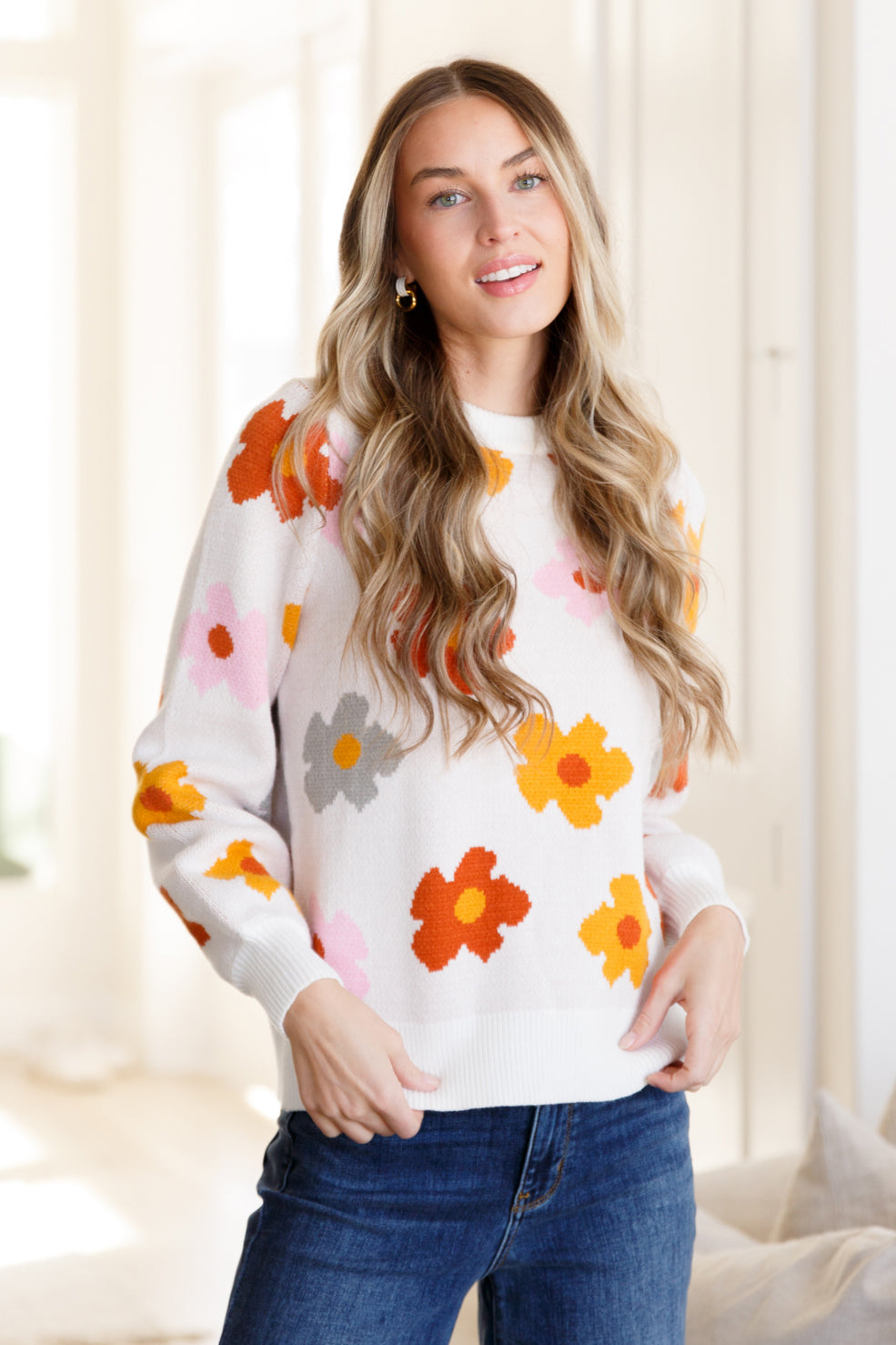 Falling Flowers Floral Sweater - Mulberry Skies