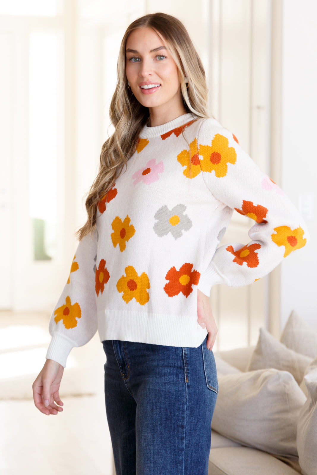 Falling Flowers Floral Sweater - Mulberry Skies