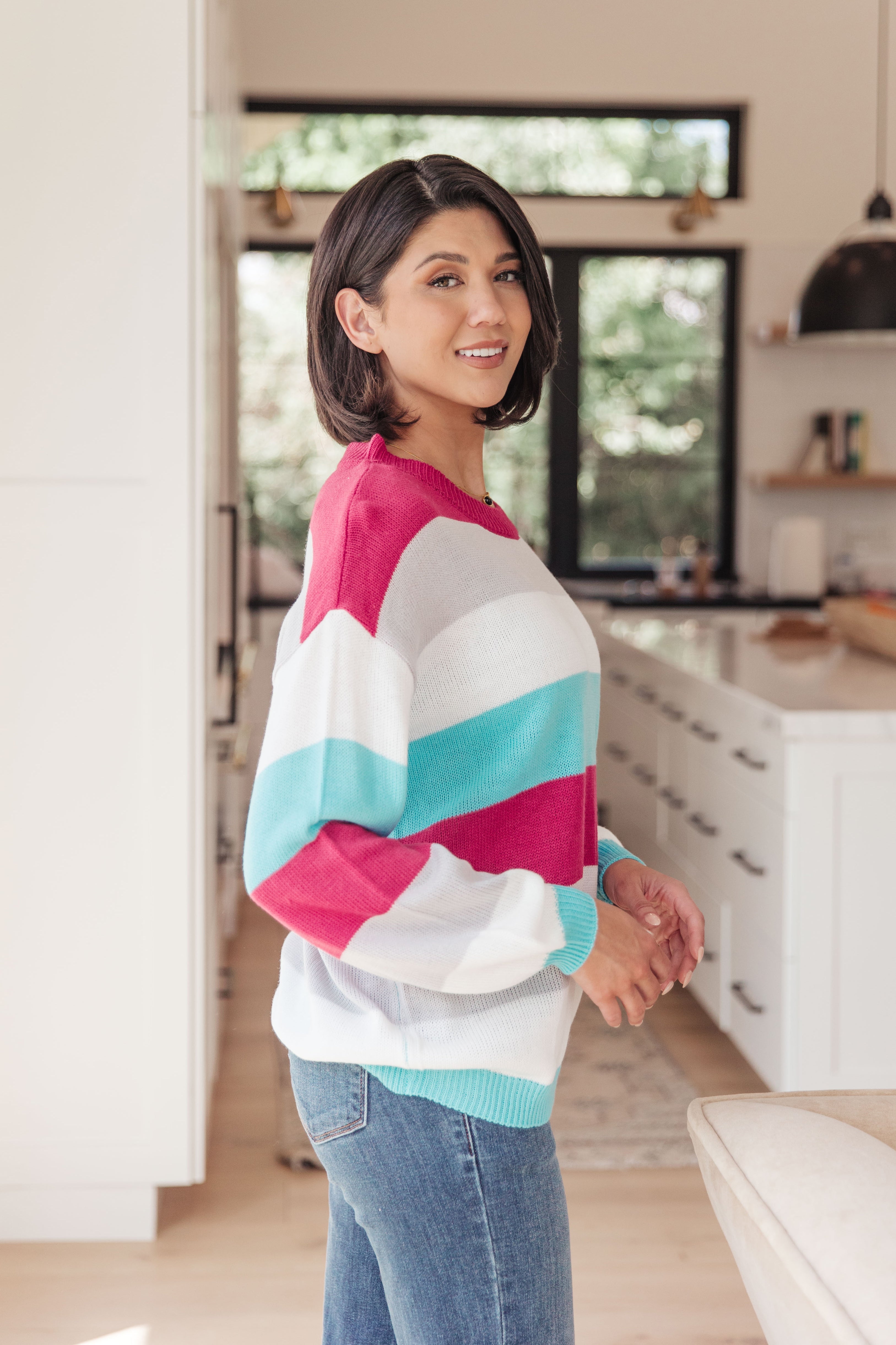 Get It Started Striped Sweater - Mulberry Skies