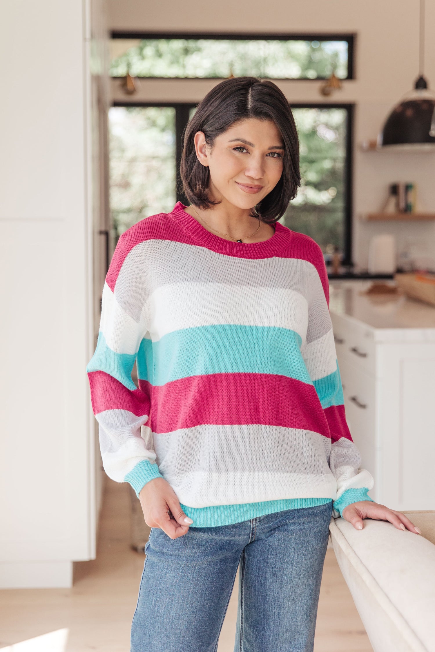Get It Started Striped Sweater - Mulberry Skies