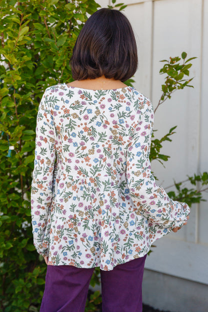 I Think I Can V-Neck Floral Top - Mulberry Skies