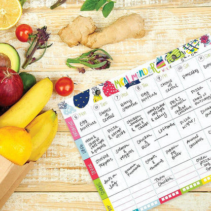 52-Week Meal Minder® Weekly Menu Planner Pad - Mulberry Skies