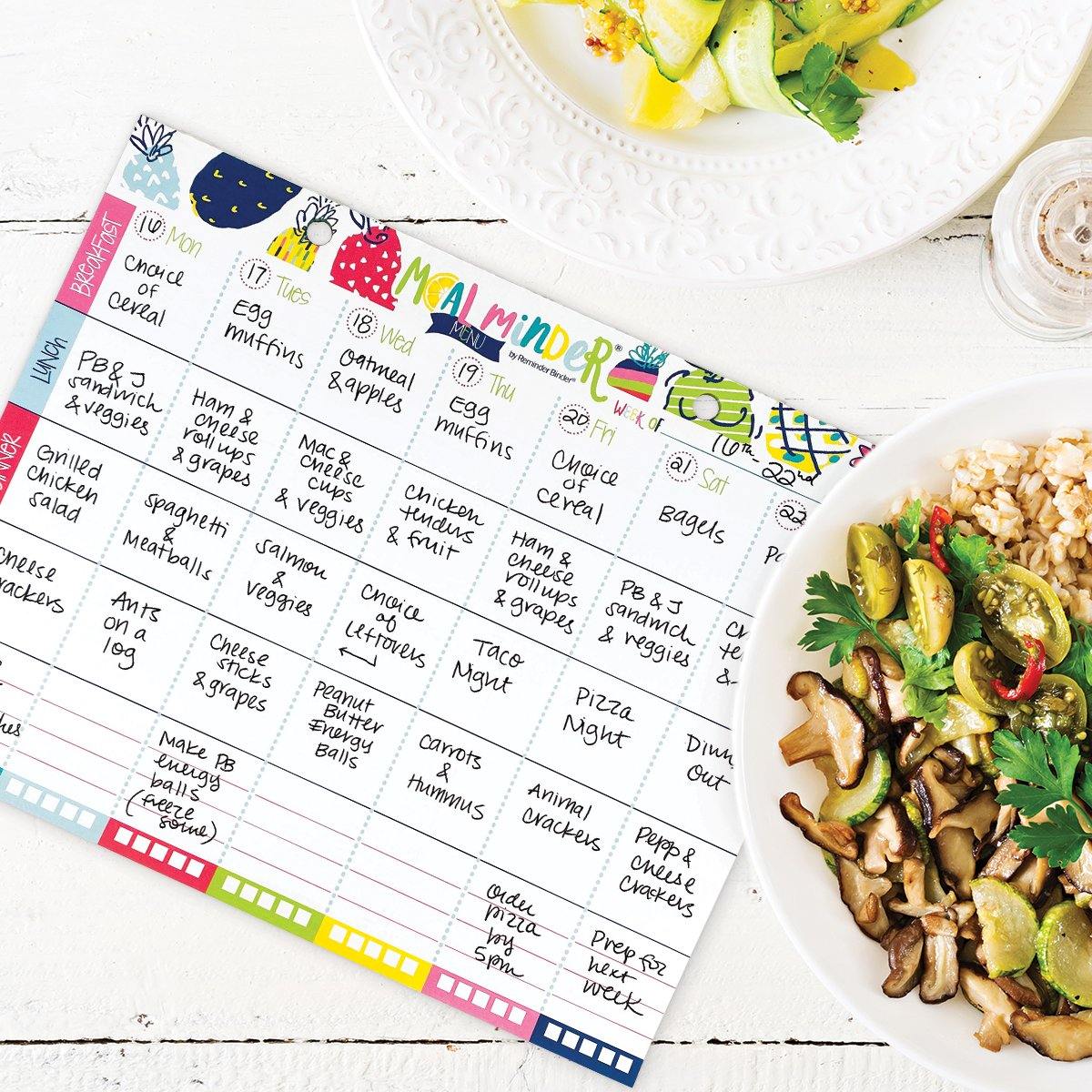 52-Week Meal Minder® Weekly Menu Planner Pad - Mulberry Skies