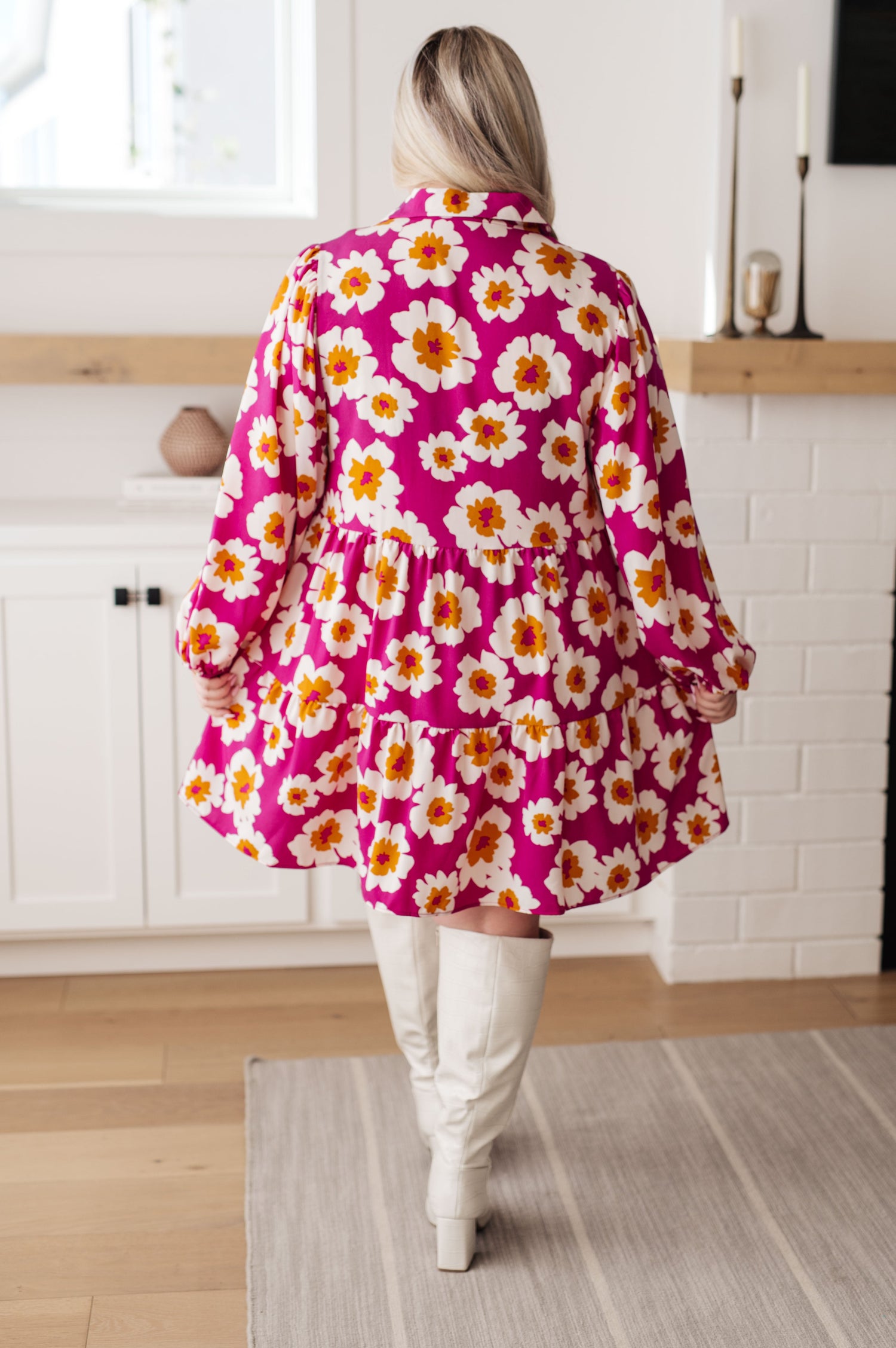 Magnificently Mod Floral Shirt Dress - Mulberry Skies