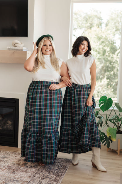 Plaid Perfection Maxi Skirt - Mulberry Skies