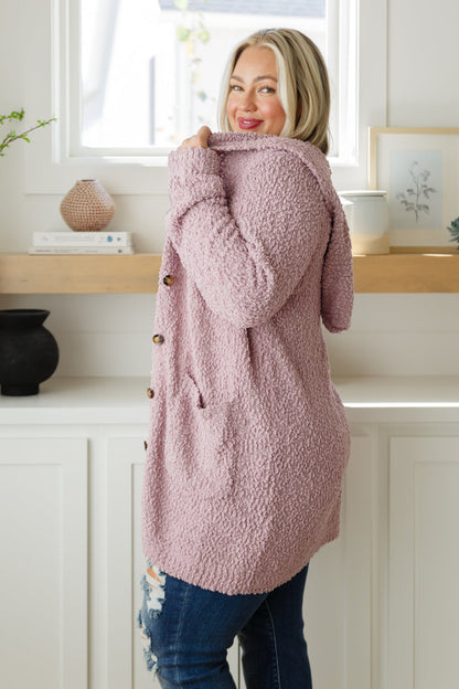 Soft Wisteria Hooded Cardigan - Mulberry Skies