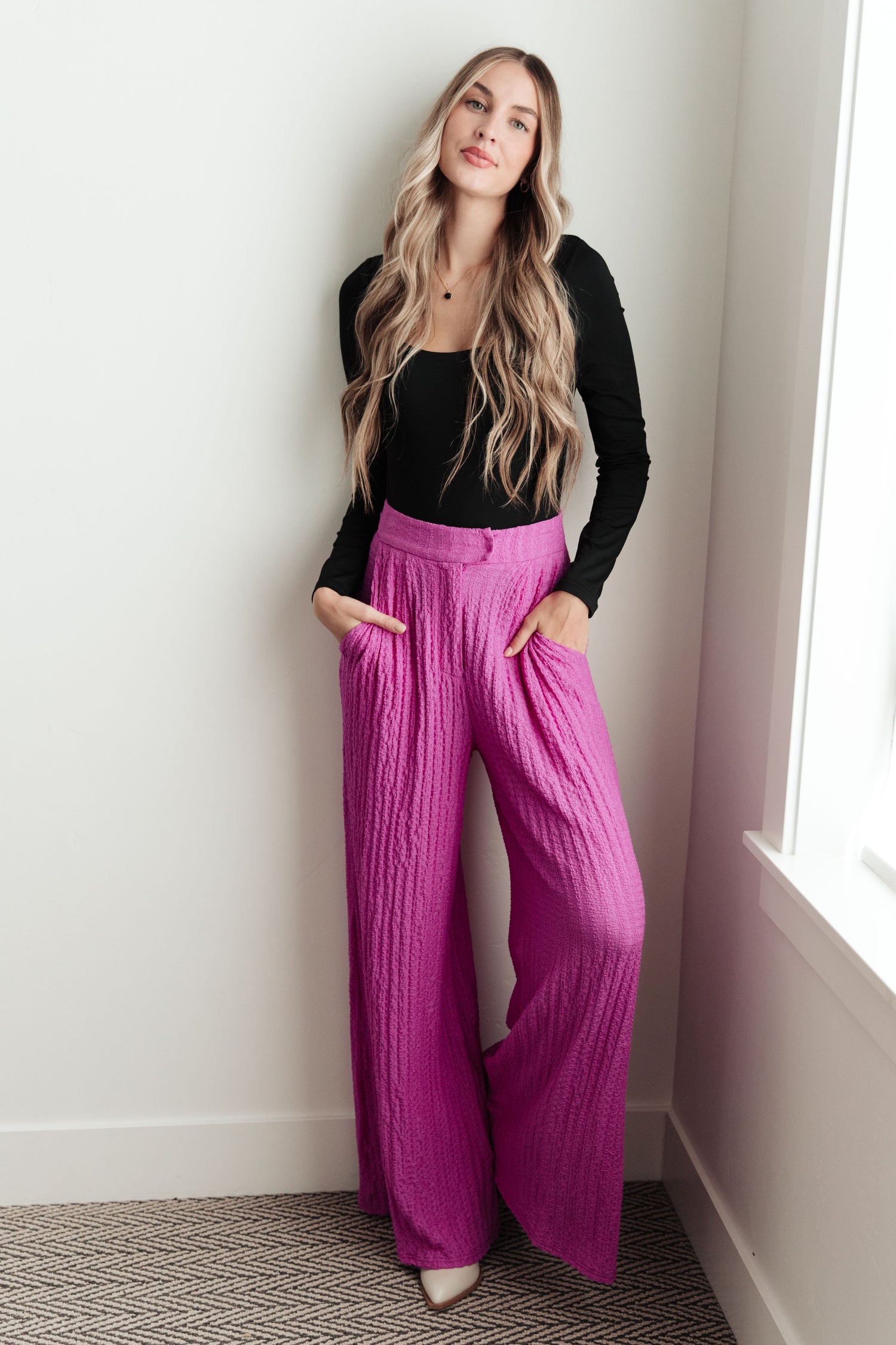 Totally Crazy Still Wide Leg Pants - Mulberry Skies