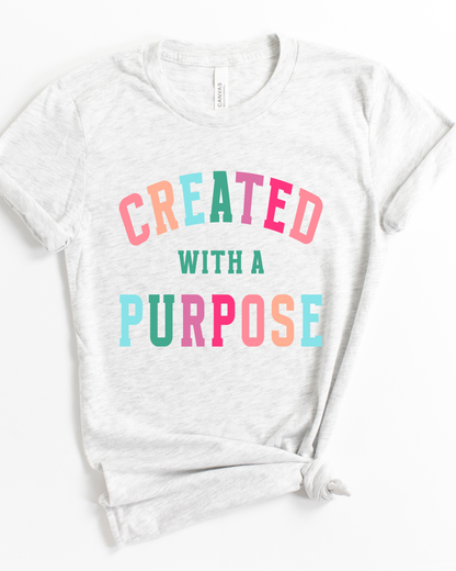 CREATED WITH A PURPOSE TEE - Mulberry Skies