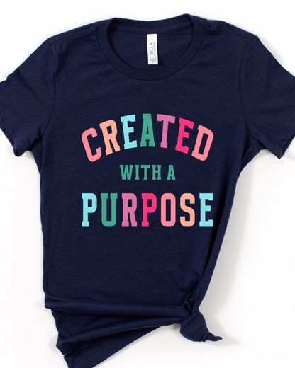CREATED WITH A PURPOSE TEE - Mulberry Skies