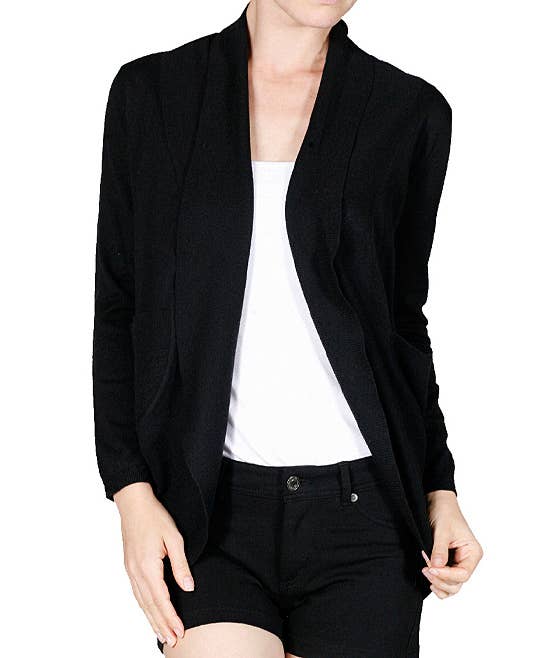 Pocket Cocoon Open Cardigan - Mulberry Skies