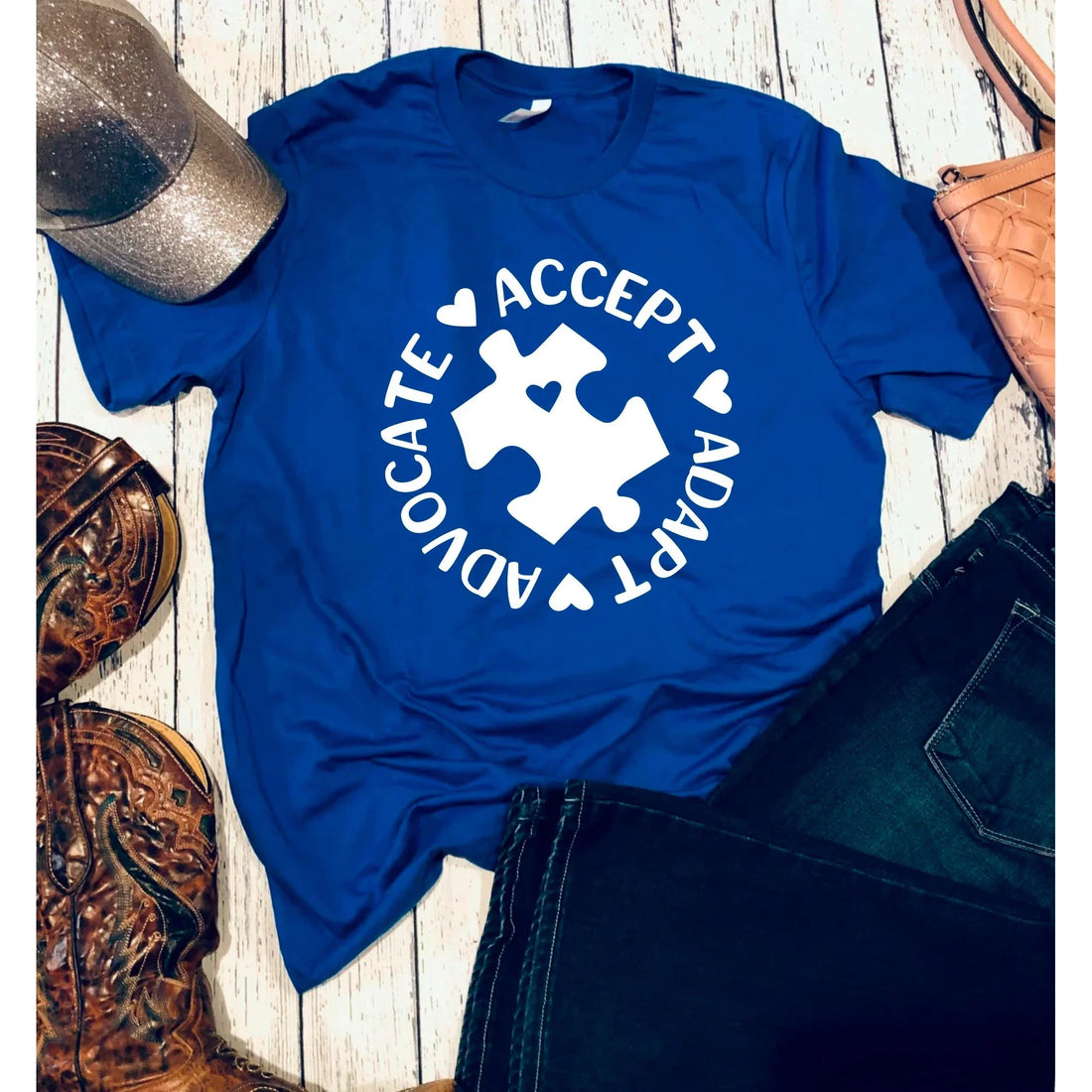 Autism ACCEPT Graphic Tee - Mulberry Skies