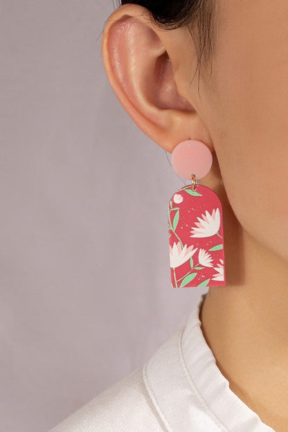 Floral Drop Earrings-Mulberry Skies