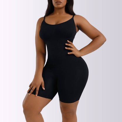 Solid Butt Lift Tummy Control Shaping Bodysuit-Mulberry Skies