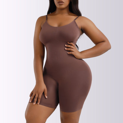 Solid Butt Lift Tummy Control Shaping Bodysuit-Mulberry Skies
