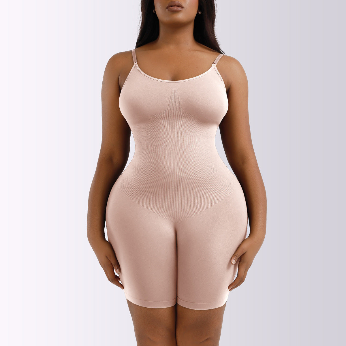 Solid Butt Lift Tummy Control Shaping Bodysuit-Mulberry Skies