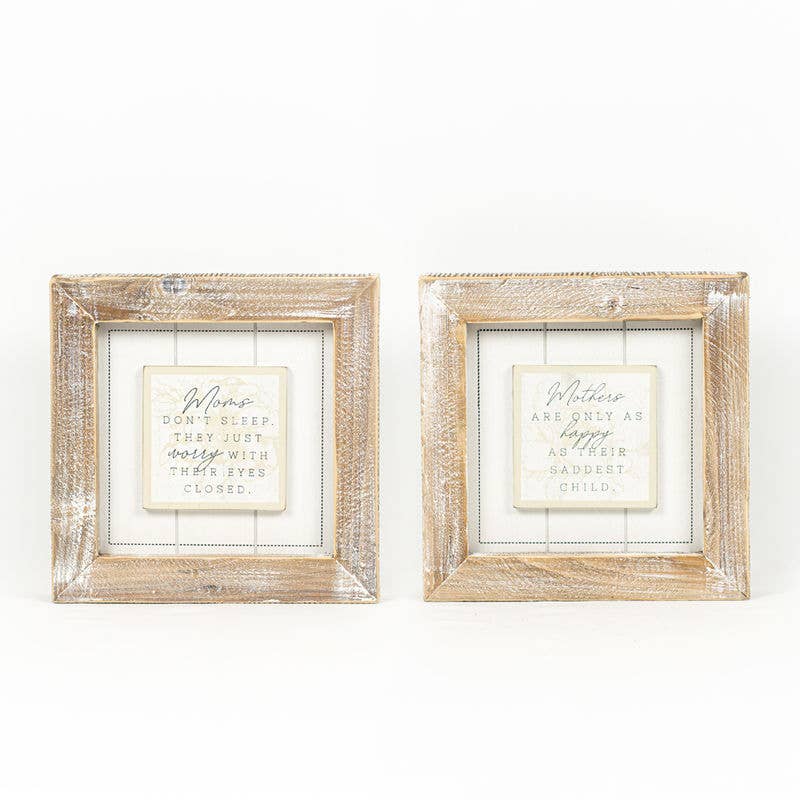 Reversible Wood Framed Mother Sign-Mulberry Skies