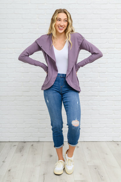 Judy Blue Nikki Mid-Rise Destroyed Boyfriend Jeggings-Mulberry Skies